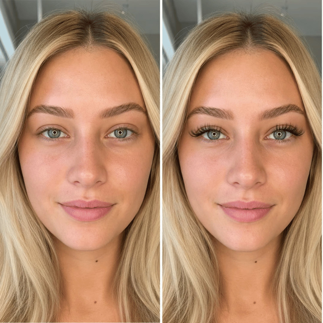 before and after eyelash tint